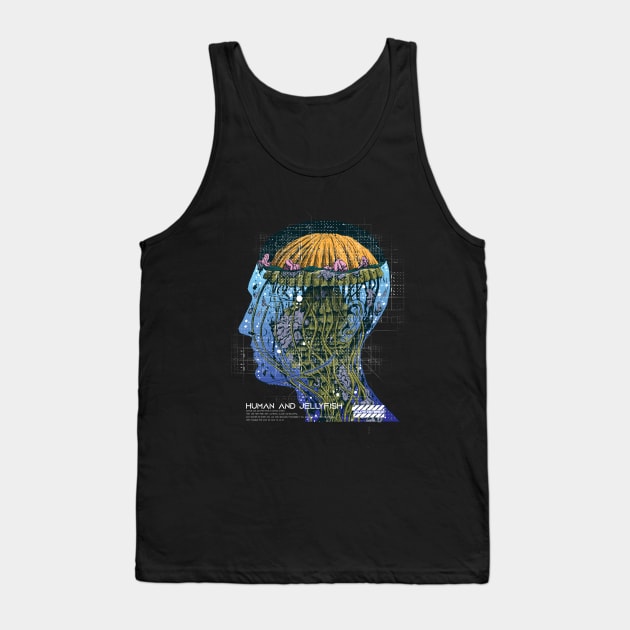 human and jellyfish tech vaporwave aesthetic Tank Top by Wagum Std